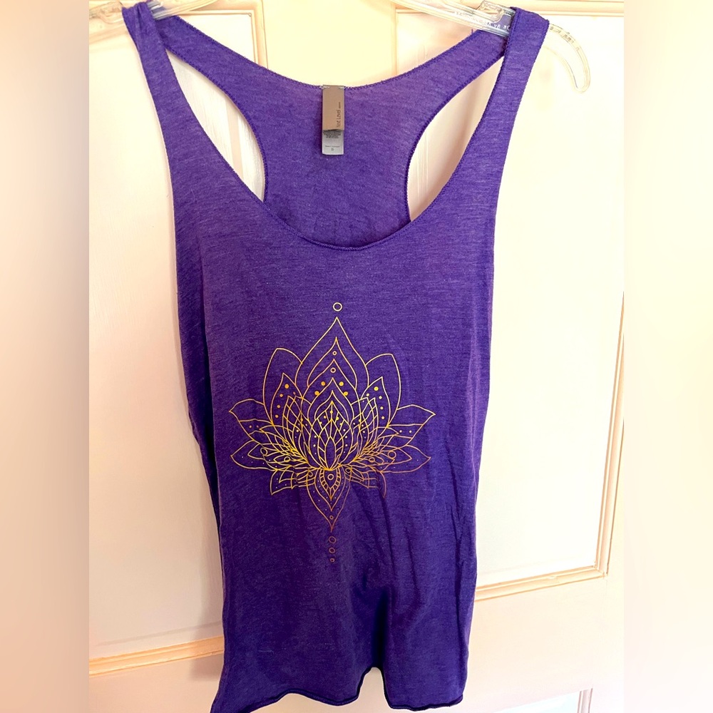 Yoga tank top with lotus and Rumi quote